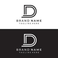 Logo template design Initial geometry of the letter D. Logo design with a minimalist and elegant style. Logo for companies and initials. vector