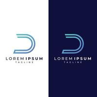 diseño de plantilla de logotipo geometría inicial de la letra d. diseño de logotipo con un estilo minimalista y elegante. logo para empresas e iniciales. vector