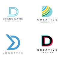 Logo template design Initial geometry of the letter D. Logo design with a minimalist and elegant style. Logo for companies and initials. vector