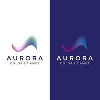 el logo de la ola de luz, inspirado en la luz de la aurora. con un concepto moderno. vector