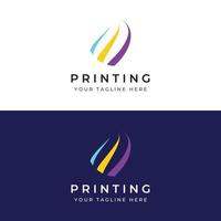 logotipo colorido abstracto impresión digital, servicios de impresión, medios, tecnología e Internet. con un concepto moderno y sencillo.