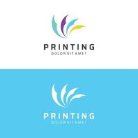 logotipo colorido abstracto impresión digital, servicios de impresión, medios, tecnología e Internet. con un concepto moderno y sencillo.