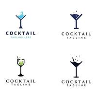 logotipo de cóctel de alcohol, bebidas de club nocturno. logotipos para clubes nocturnos, bares y más. en estilo de concepto de ilustración vectorial. vector