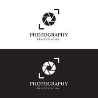 logotipo de cámara de fotografía, obturador de cámara de lente, digital, línea, profesional, elegante y moderno. el logotipo se puede utilizar para estudio, fotografía y otros negocios. vector