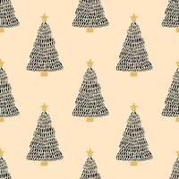 christmas trees seamless pattern vector