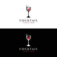 logotipo de cóctel de alcohol, bebidas de club nocturno. logotipos para clubes nocturnos, bares y más. en estilo de concepto de ilustración vectorial. vector