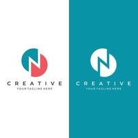 Abstract Logo design initial letter N geometric elements. Elegant, minimalist, creative and modern logo templates. Identity, brand and business cards. vector