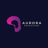 The light wave logo, inspired by the aurora light. With a modern concept. vector