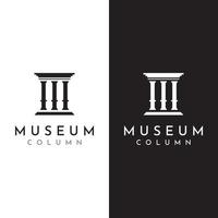 museos, columnas de museos, líneas de museos, logotipos de pilares de museos. museos con conceptos minimalistas y modernos. los logotipos se pueden utilizar para empresas, museos y negocios. vector