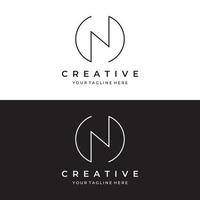 diseño de logotipo abstracto letra inicial n elementos geométricos. plantillas de logotipos elegantes, minimalistas, creativas y modernas. identidad, marca y tarjetas de presentación. vector