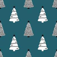 christmas trees seamless pattern vector