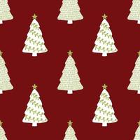 christmas trees seamless pattern design cute vector