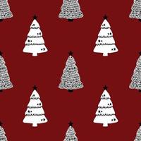 christmas trees seamless pattern vector