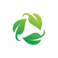 recycle nature eco leaf logo design vector