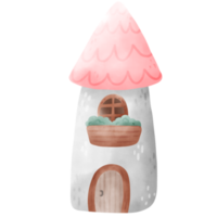 Watercolor gnome house png