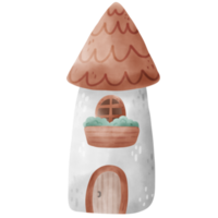 vattenfärg gnome hus png