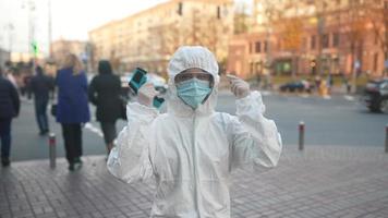 Healthcare worker outdoor pandemic video