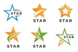 conjunto de logotipo de estrella vector