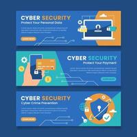 Cyber Security Banner Set vector