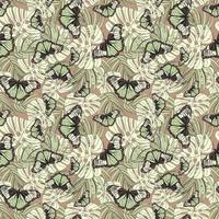 Seamless floral pattern with butterflies and monstera stock illustration vector