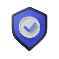 ícone de segurança com forma de escudo 3d. escudo de proteção e cadeado. proteção da conta do usuário.