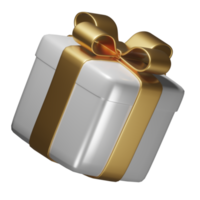 recorte de caja de regalo 3d realista png