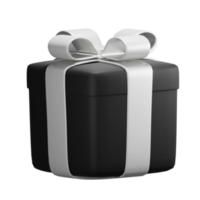 recorte de caja de regalo 3d realista png