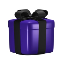 recorte de caja de regalo 3d realista png