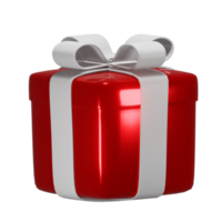 recorte de caja de regalo 3d realista png