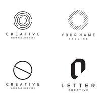 Logo design template abstract element Initial letter O.Symbol of minimalist and modern concept geometric style.Future Logo type. vector