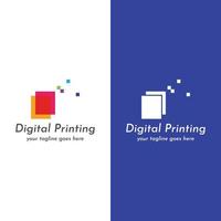 Abstract colorful logo digital printing, printing services, media, technology and the internet. With a modern and simple concept. vector