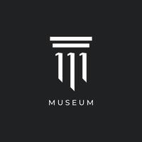 museos, columnas de museos, líneas de museos, logotipos de pilares de museos. museos con conceptos minimalistas y modernos. los logotipos se pueden utilizar para empresas, museos y negocios. vector