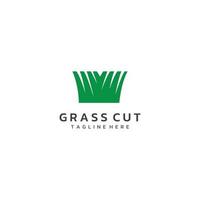 Natural green grass, meadow, and mowed grass element logo in Spring vector logo design template.