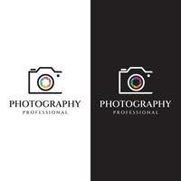 logotipo de cámara de fotografía, obturador de cámara de lente, digital, línea, profesional, elegante y moderno. el logotipo se puede utilizar para estudio, fotografía y otros negocios. vector