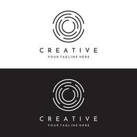 Logo design template abstract element Initial letter O.Symbol of minimalist and modern concept geometric style.Future Logo type. vector