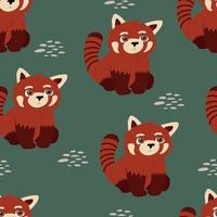 Baby red panda pattern vector