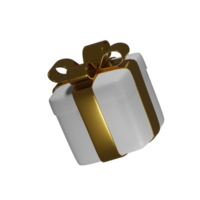 recorte de caja de regalo 3d realista png
