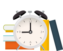 reloj despertador con libros png