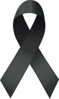 Black Ribbon. Melanoma cancer sign. png