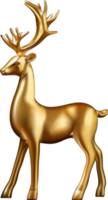 cervo d'oro decorazione 3d per il design di natale e capodanno. png