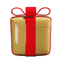 recorte de caja de regalo 3d realista png