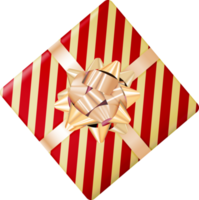 caja de regalo roja con cinta dorada png