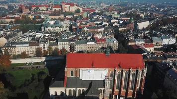 Aerial view of Krakow Old Town historic district, Stare Miasto video