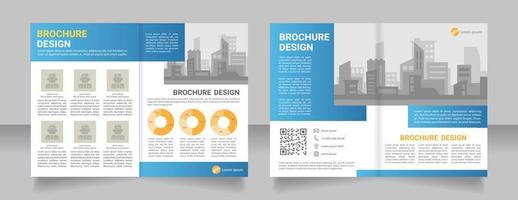 Urban planning and development blank brochure design. Pie charts. Template set with copy space for text. Premade corporate reports collection. 4 paper pages vector