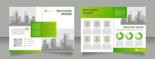 Urban planning administration green blank brochure design. Election. Template set with copy space for text. Premade corporate reports collection. 4 paper pages vector