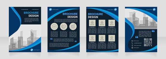 Architecture firm promotion blank brochure design. Employee photos. Template set with copy space for text. Premade corporate reports collection. Editable 4 paper pages vector