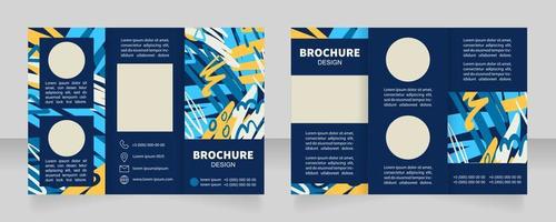 Modern art presentation trifold brochure template design. Zig-zag folded leaflet set with copy space for text. Editable 3 panel flyers vector