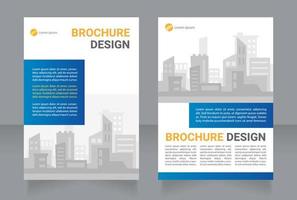 Construction project management service blank brochure design. Template set with copy space for text. Premade corporate reports collection. Editable 2 paper pages vector