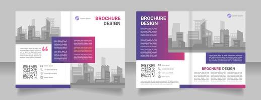 Common prosperity initiative blank brochure design. QR code and contact info. Template set with copy space for text. Premade corporate reports collection. 4 paper pages vector