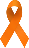 Orange Ribbon. Kidney cancer sign png